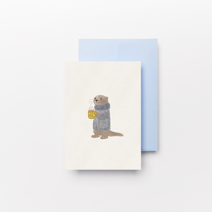 Postal Ilustrada, tarjeta 10x15 cm. Nutria