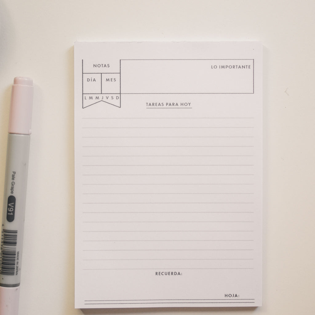 Bloc Notas A6 Minimalista Emblocado 50 Hojas