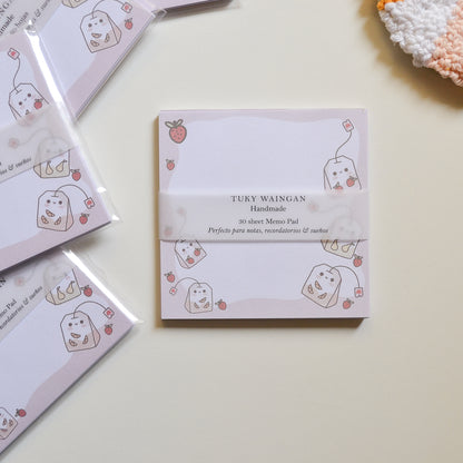 Memo Pad Anotadores kawaii Saquitos de té