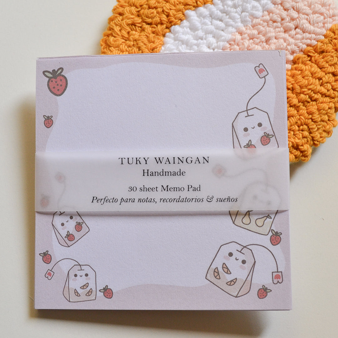 Memo Pad Anotadores kawaii Saquitos de té