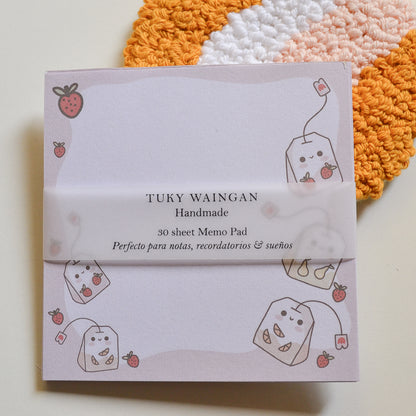 Memo Pad Anotadores kawaii Saquitos de té