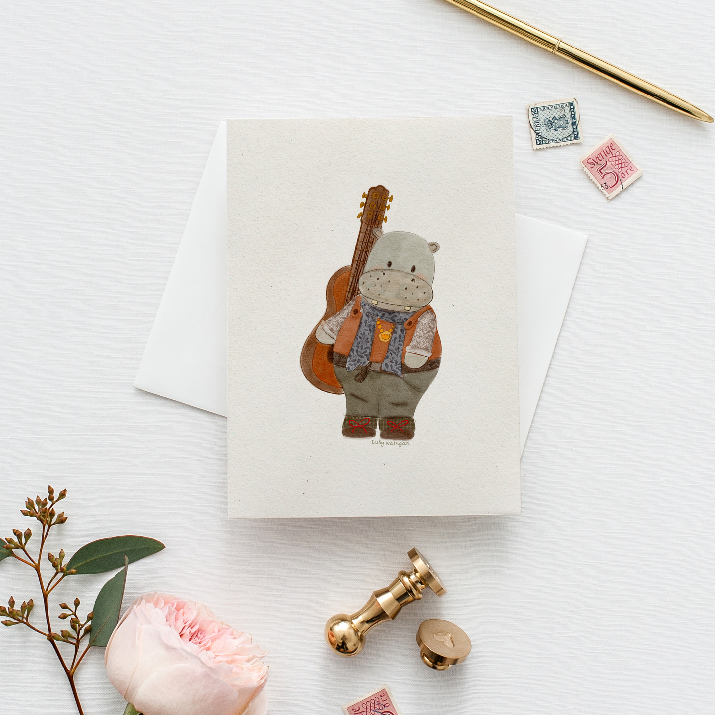Postal Ilustrada, tarjeta 10x15 cm. Hipo