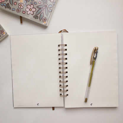 Cuaderno Anillado Bullet Journal A5 con Marcas Bujo – Diseño Exclusivo Hecho a Mano