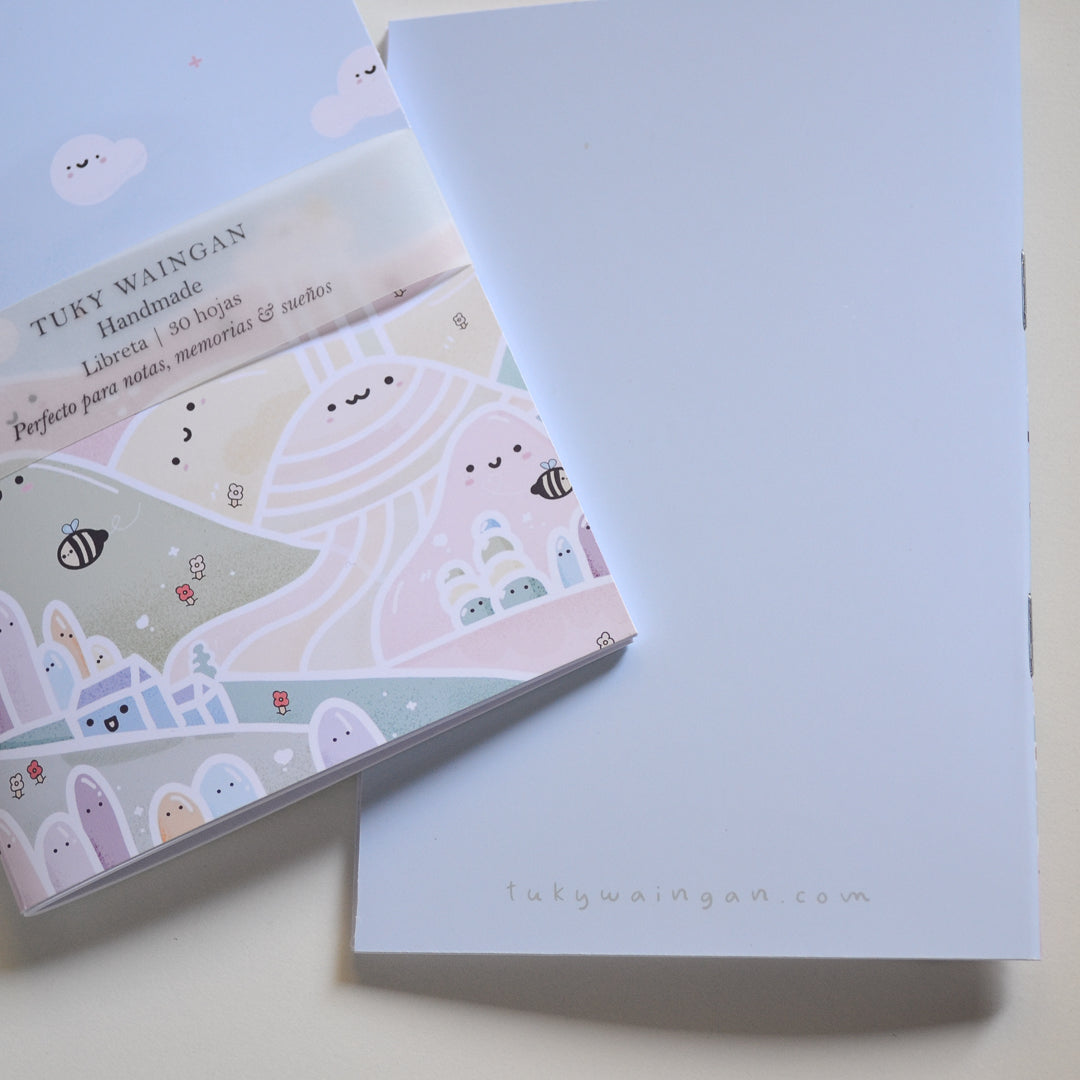 Libreta A6 Mundo Kawaii | Ilustrada a Mano.