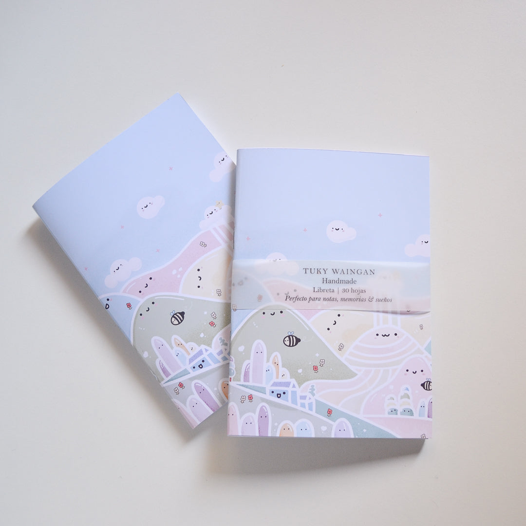 Libreta A6 Mundo Kawaii | Ilustrada a Mano.