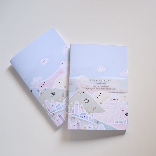 Libreta A6 Mundo Kawaii | Ilustrada a Mano.