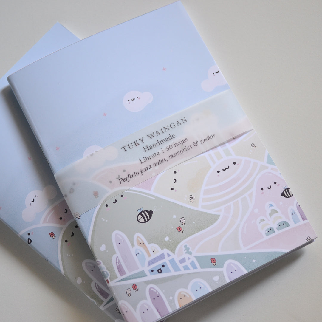 Libreta A6 Mundo Kawaii | Ilustrada a Mano.