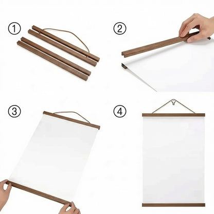 Porta Lámina Magnético de Madera | Kit para Colgar Pósters