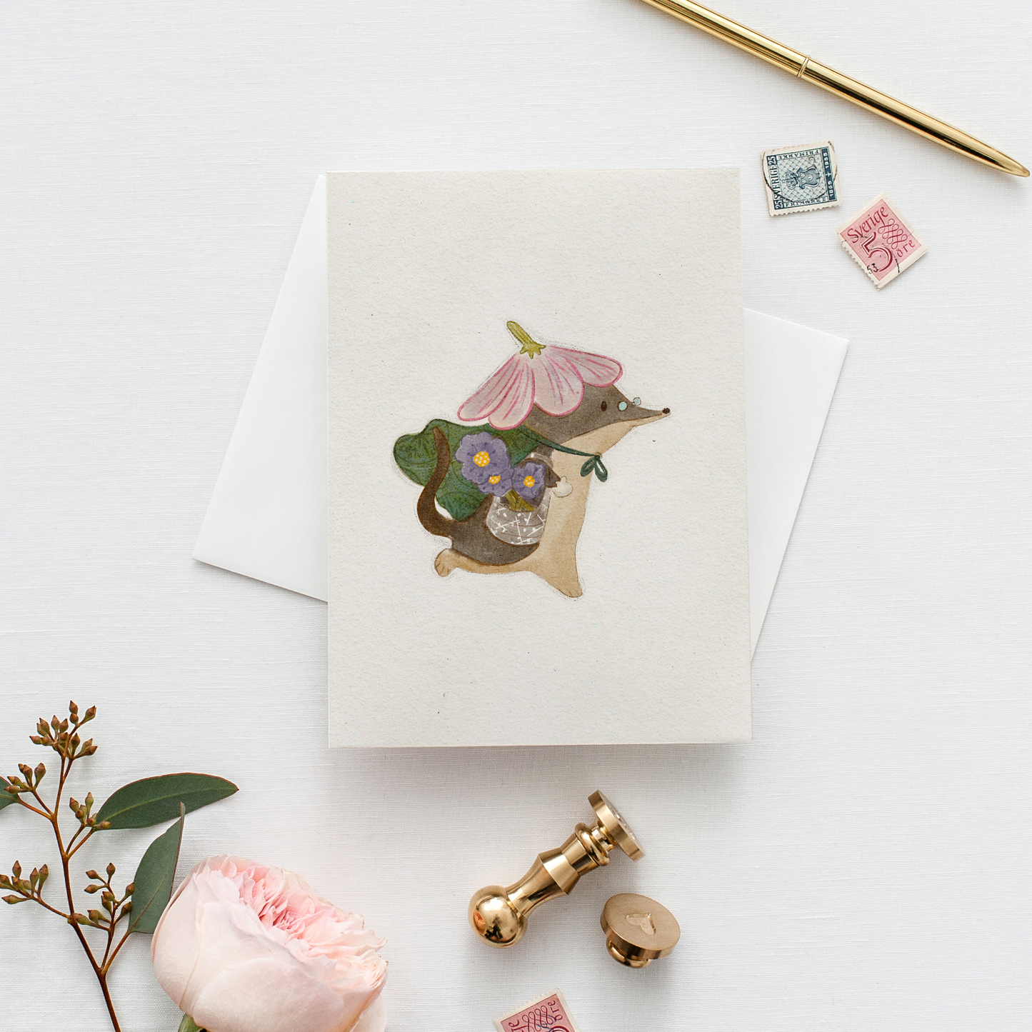 Postal Ilustrada, tarjeta 10x15 cm. Martita