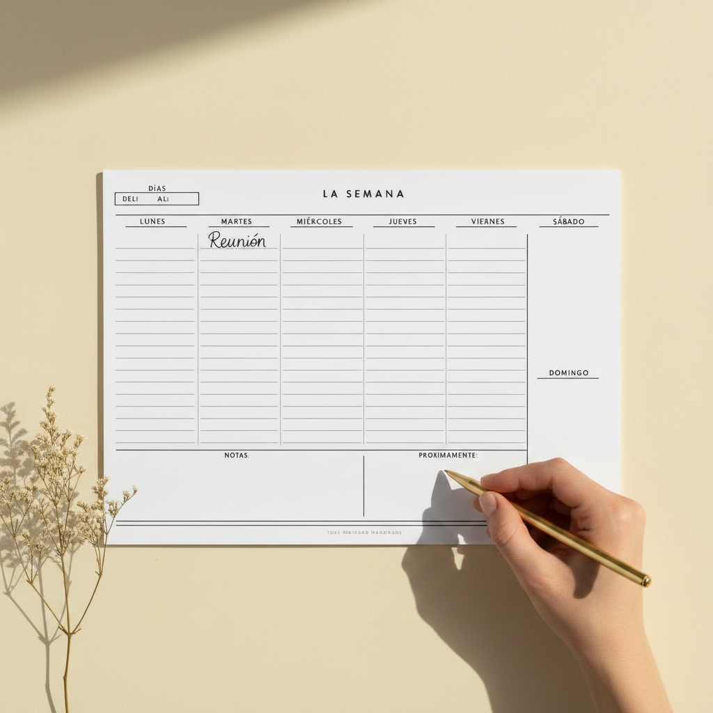 Mockup planner minimalista lifestyle