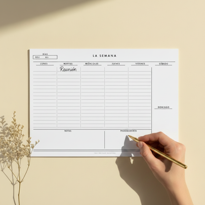Mockup planner minimalista lifestyle