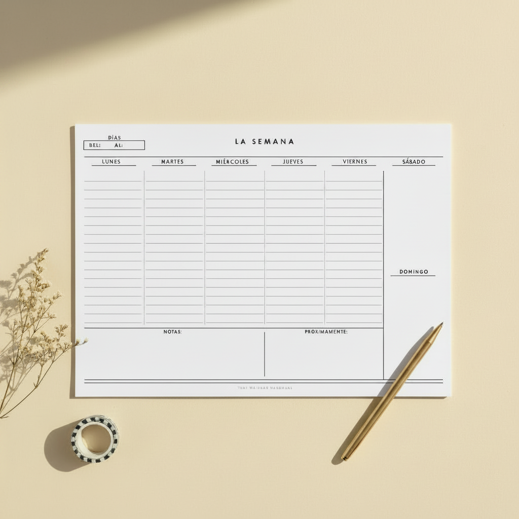 Mockup planner sin bolígrafo negro