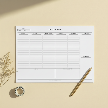 Mockup planner sin bolígrafo negro