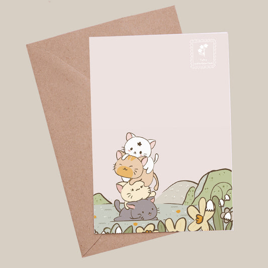 Postal Ilustrada, tarjeta 10x15 cm. Elegí tu diseño Gatitos