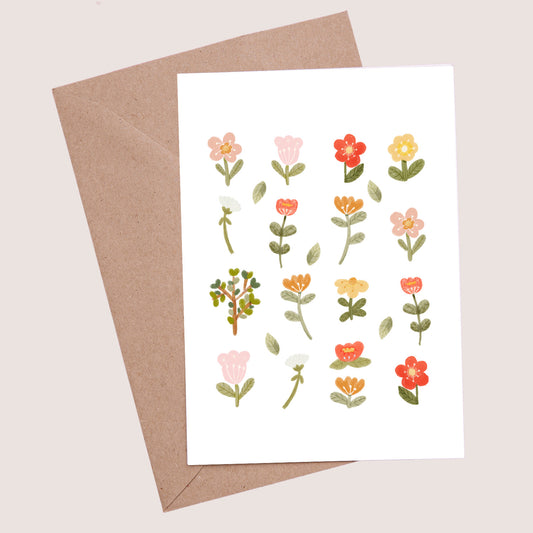 Postal Ilustrada, tarjeta 10x15 cm. Elegí tu diseño Flores