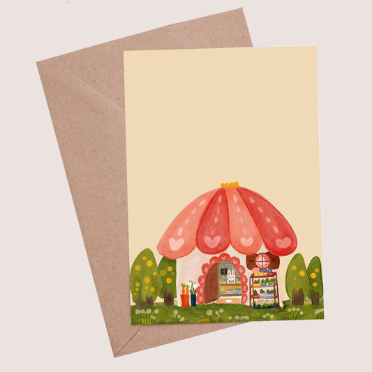 Postal Ilustrada, tarjeta 10x15 cm. Elegí tu diseño Conejito en florería