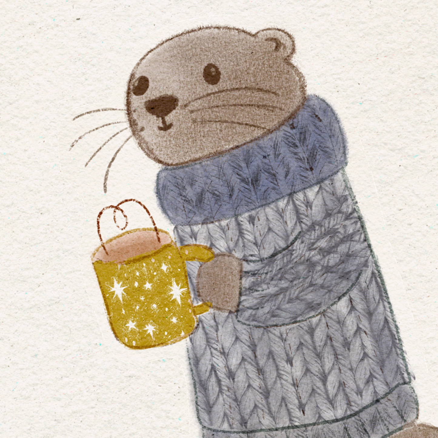 Postal Ilustrada, tarjeta 10x15 cm. Nutria