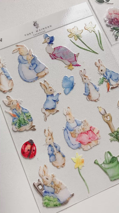 Plancha de stickers DTF UV · Desayuno bonito