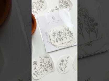 Stickers "Flores silvestres clásicas" para bordar Hidrosoluble