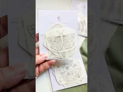 Stickers Hidrosoluble "Vuelo" para Bordar – Diseños Florales Preimpresos