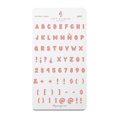 Sticker Sheet Alfabeto Bubble | Rosa | Scrapbooking
