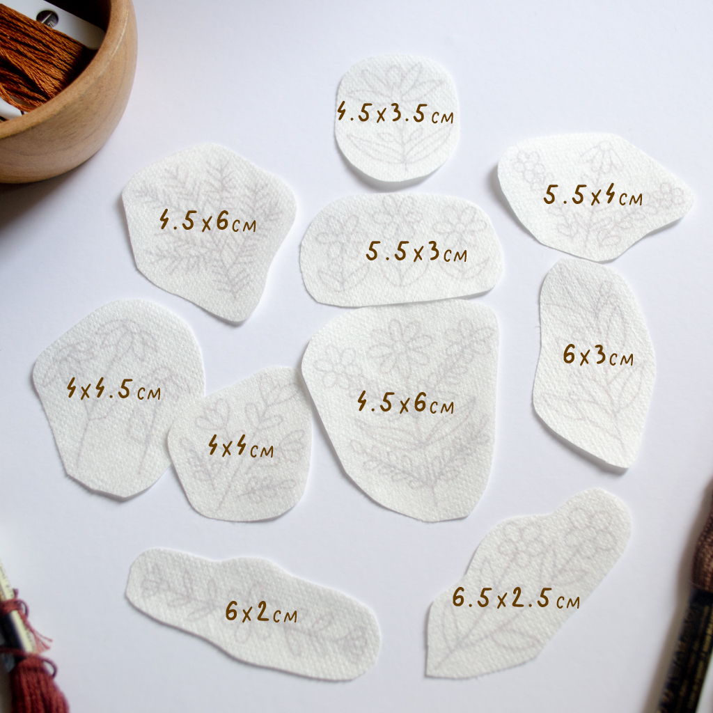 Stickers flores silvestres para bordar Hidrosoluble
