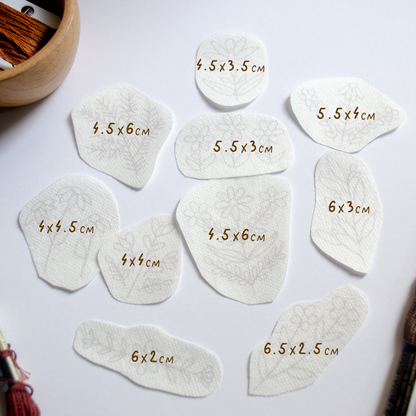 Stickers flores silvestres para bordar Hidrosoluble