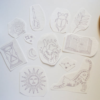 Stickers "Misterio cat" para bordar Hidrosoluble