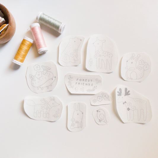 Stickers "Animalitos del bosque" para bordar Hidrosoluble