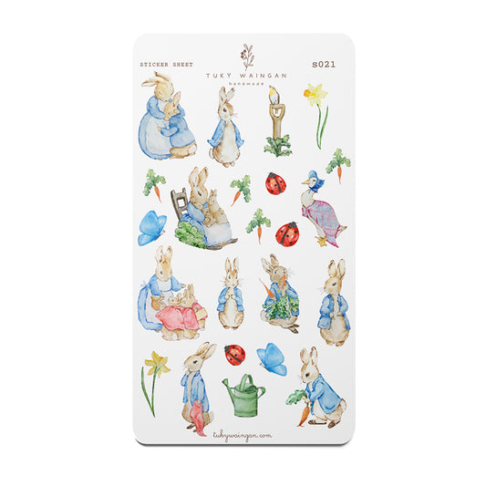 Hoja De 23 Stickers Conejitos Bullet Bujo, Scrapbook
