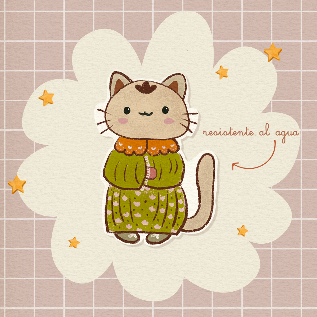 Mila la Gatita | Sticker Resistente al Agua