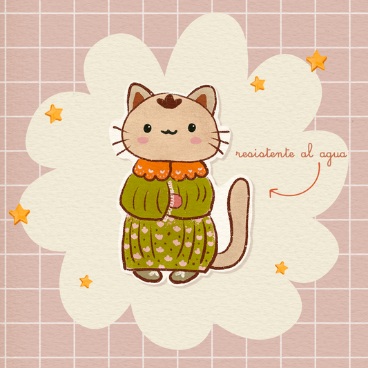 Mila la Gatita | Sticker Resistente al Agua