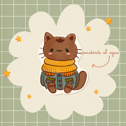 Otto el Gatito | Sticker Resistente al Agua