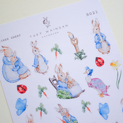 Hoja De 23 Stickers Conejitos Bullet Bujo, Scrapbook