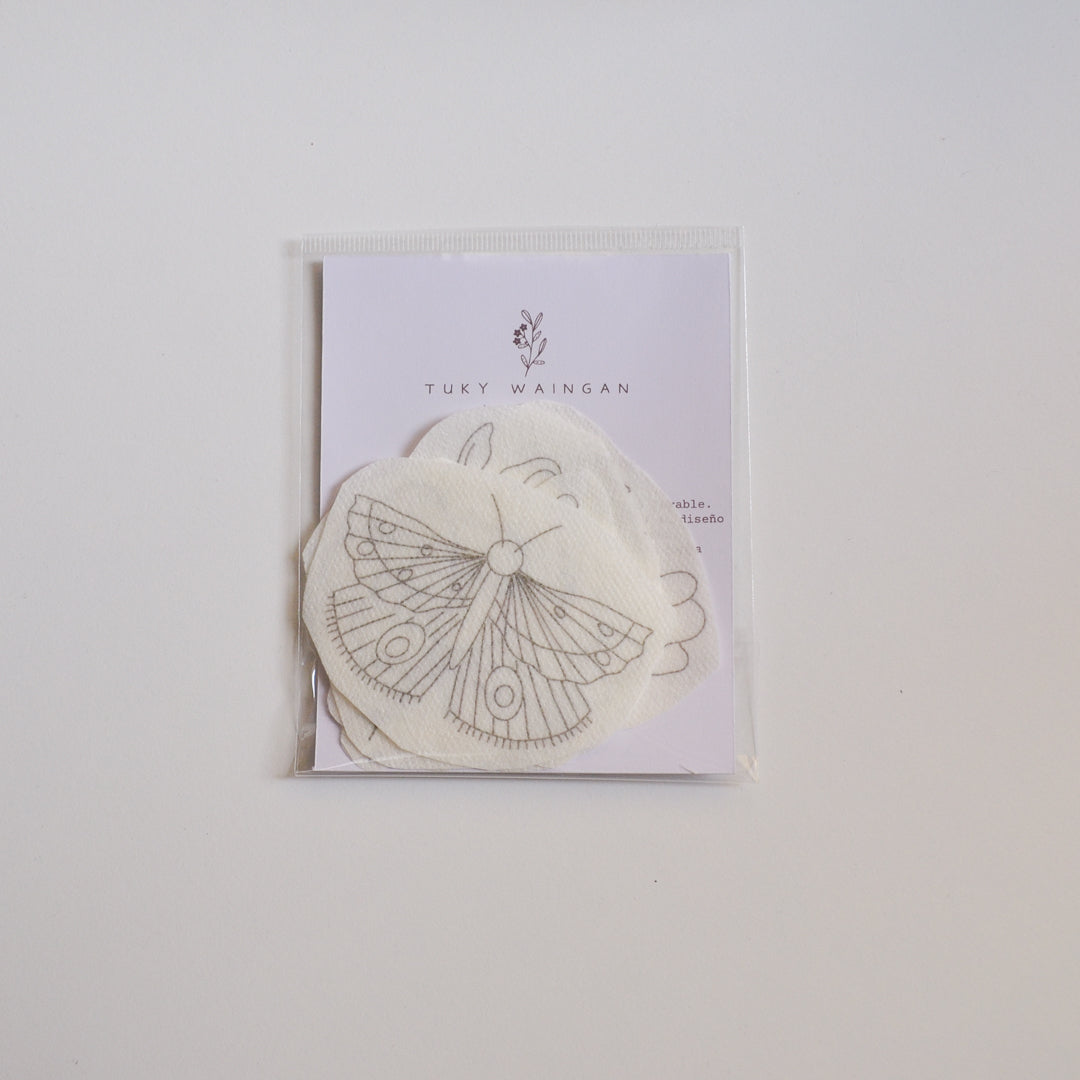 Stickers Hidrosoluble "Vuelo" para Bordar – Diseños Florales Preimpresos