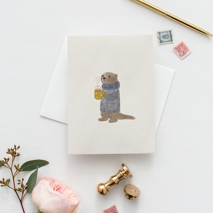Postal Ilustrada, tarjeta 10x15 cm. Nutria