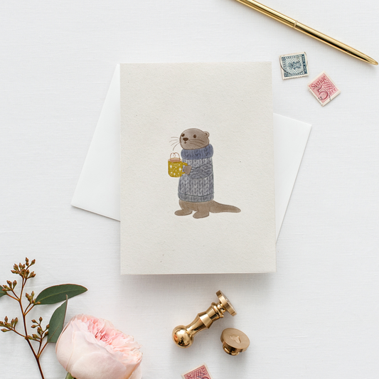 Postal Ilustrada, tarjeta 10x15 cm. Nutria