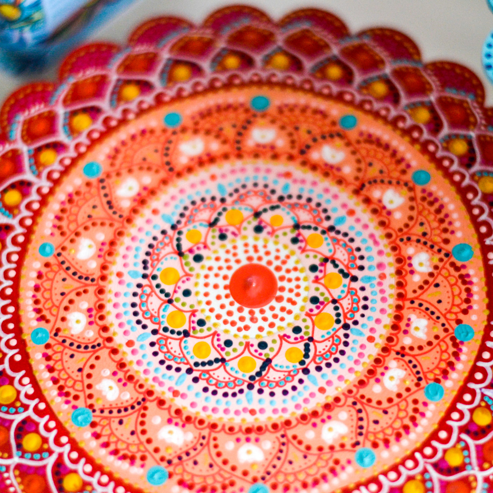 mandala wall art red studio yoga