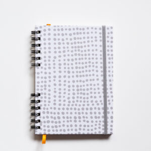 cuaderno tapa dura a5 anillado doble alambre Cuaderno dibujado mundo gris puntos