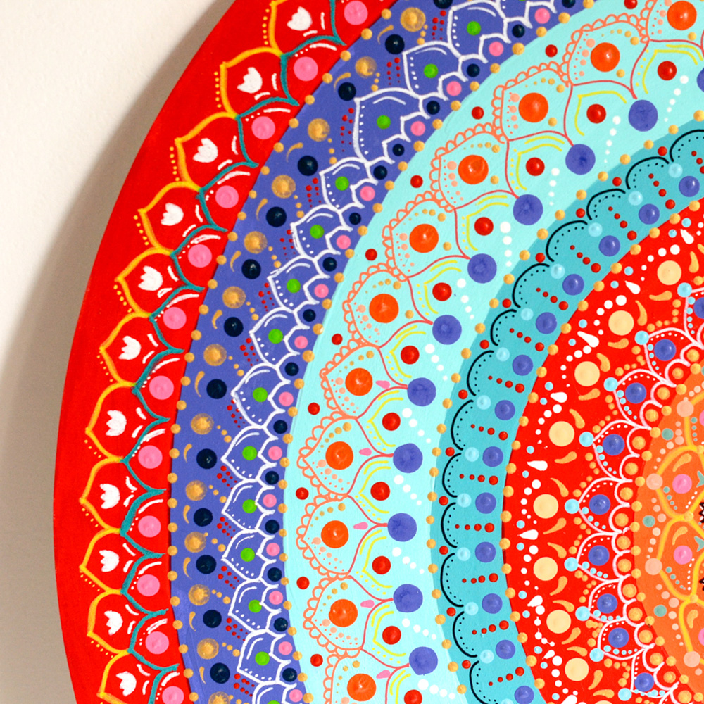 Mandala wall art 20″ Abundance best seller red