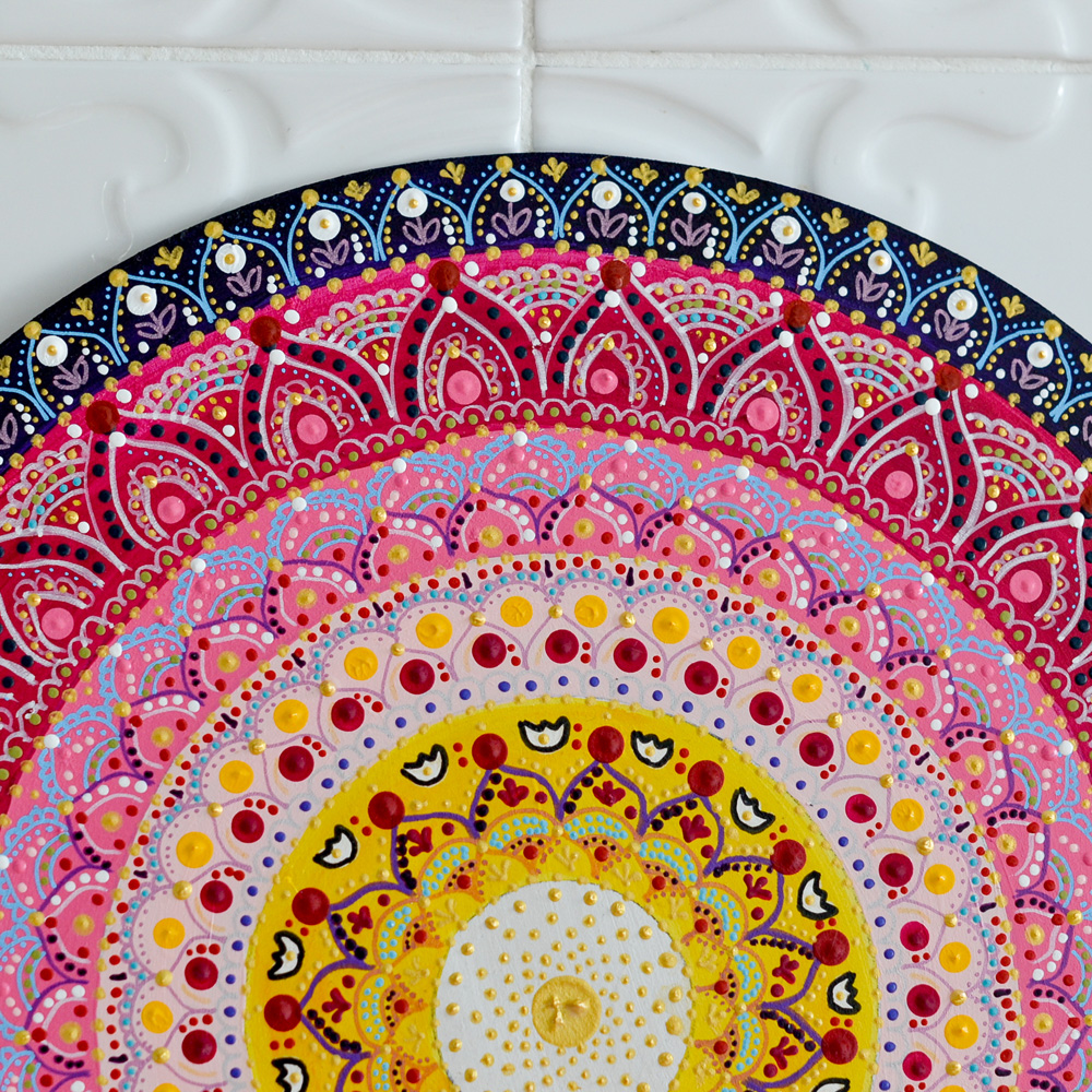 Mandala boho wall art wood, Dot mandala painting,home decor, new home housewarming gift Christmas violeta