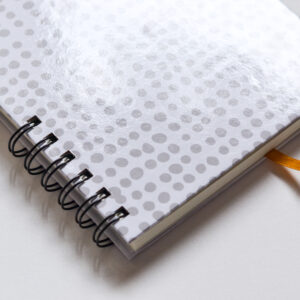 cuaderno tapa dura a5 anillado doble alambre Cuaderno dibujado mundo gris puntos