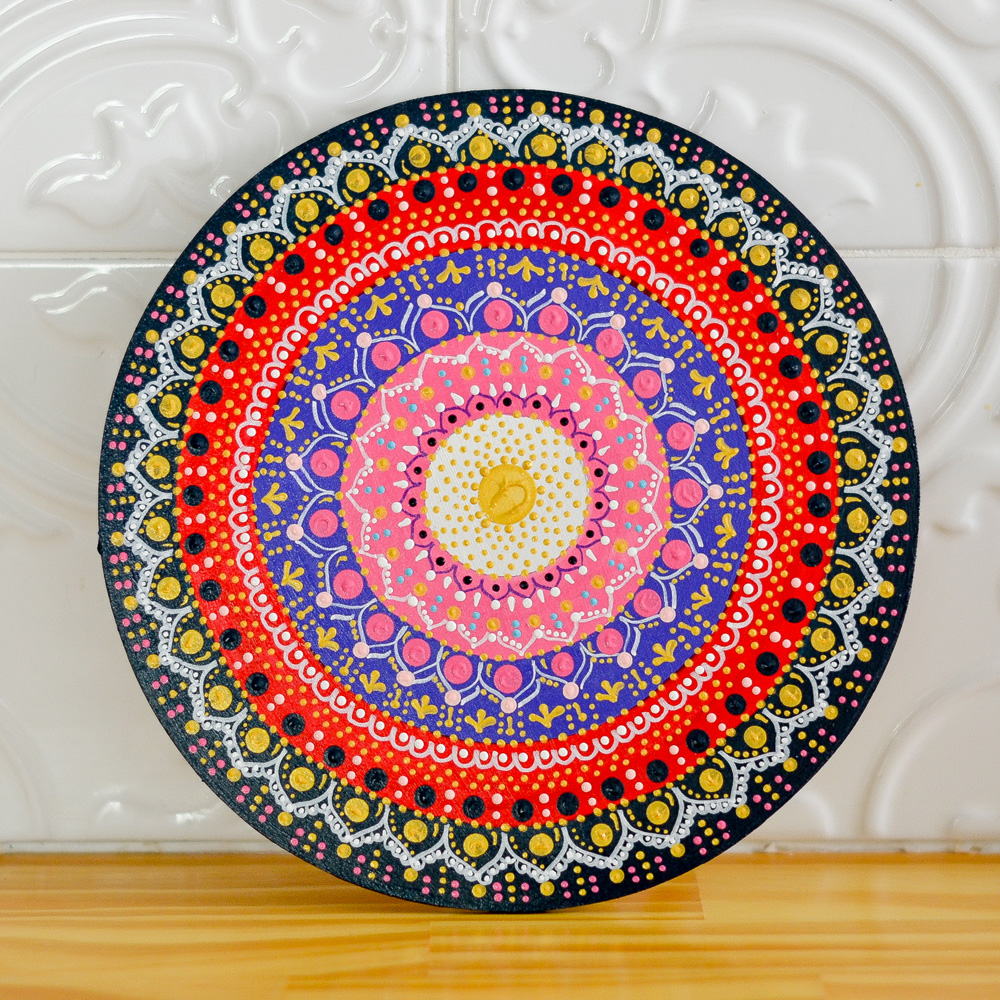 Mandala boho wall art wood, Dot mandala painting,home decor, new home housewarming gift