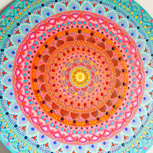 Mandala dot art, Original hand painted, Yoga studio decor