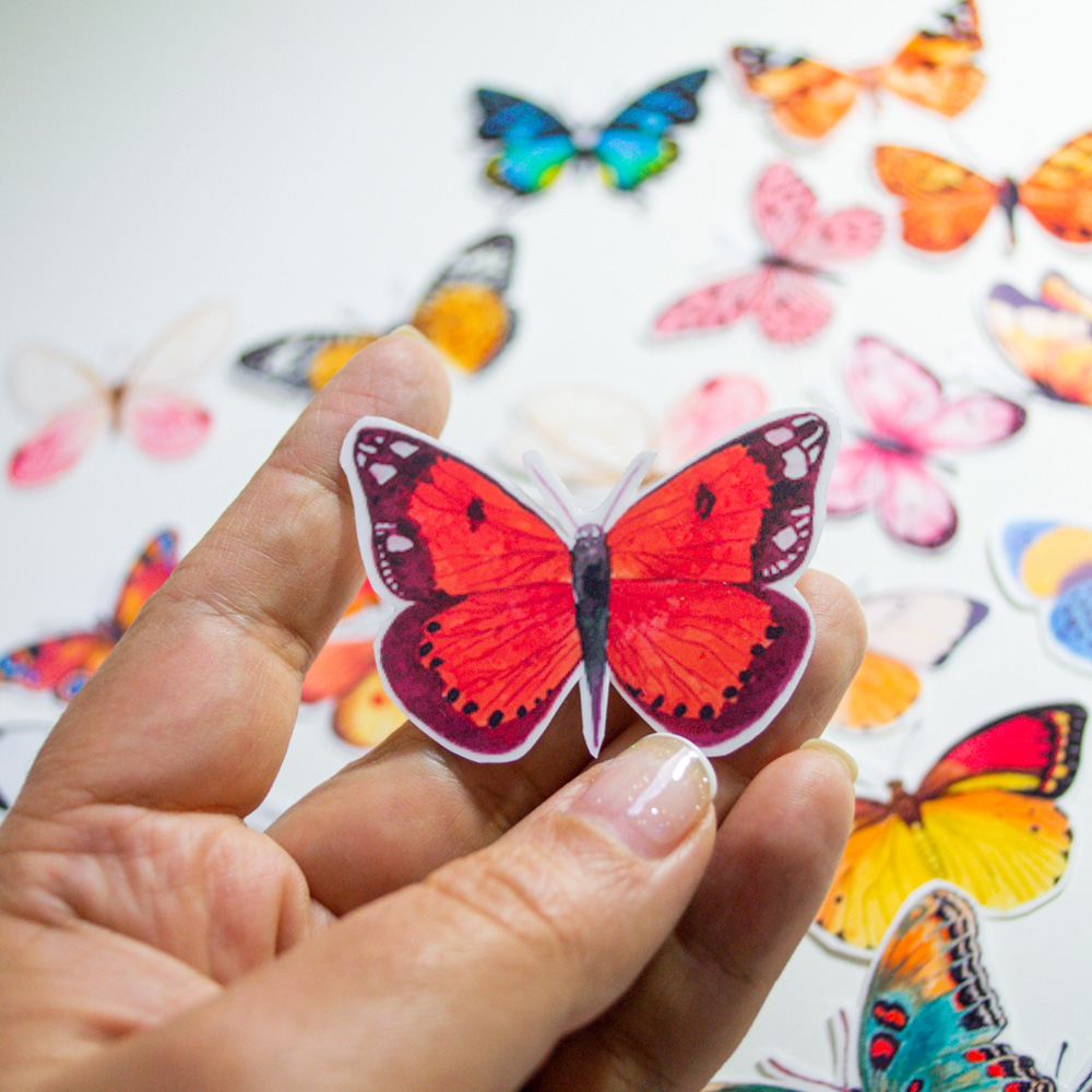 mariposa cortadas a mano stickers
